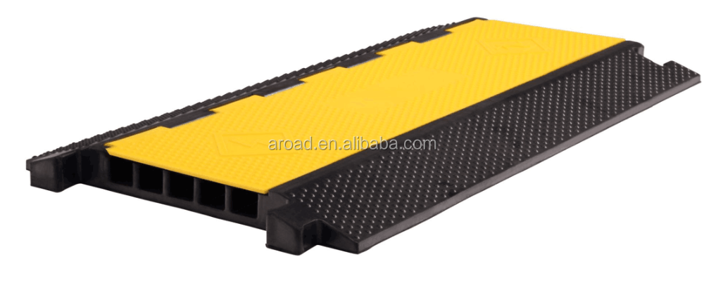 Rubber Cable Protector 5 Channel  Rubber Cable Tray Plastic Raw Material Price Cable Protector Floor PVC Trunking