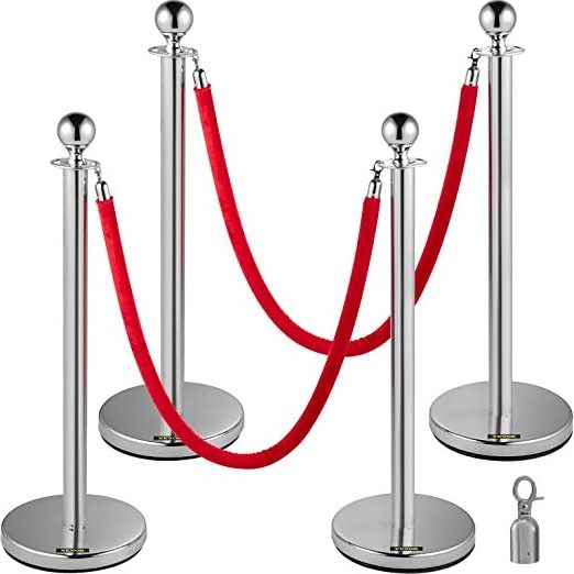 Wedding Supplies Queue Rope Barrier Red Carpet Poles Black Quantity Silver Gold Post Stainless Steel Stanchion