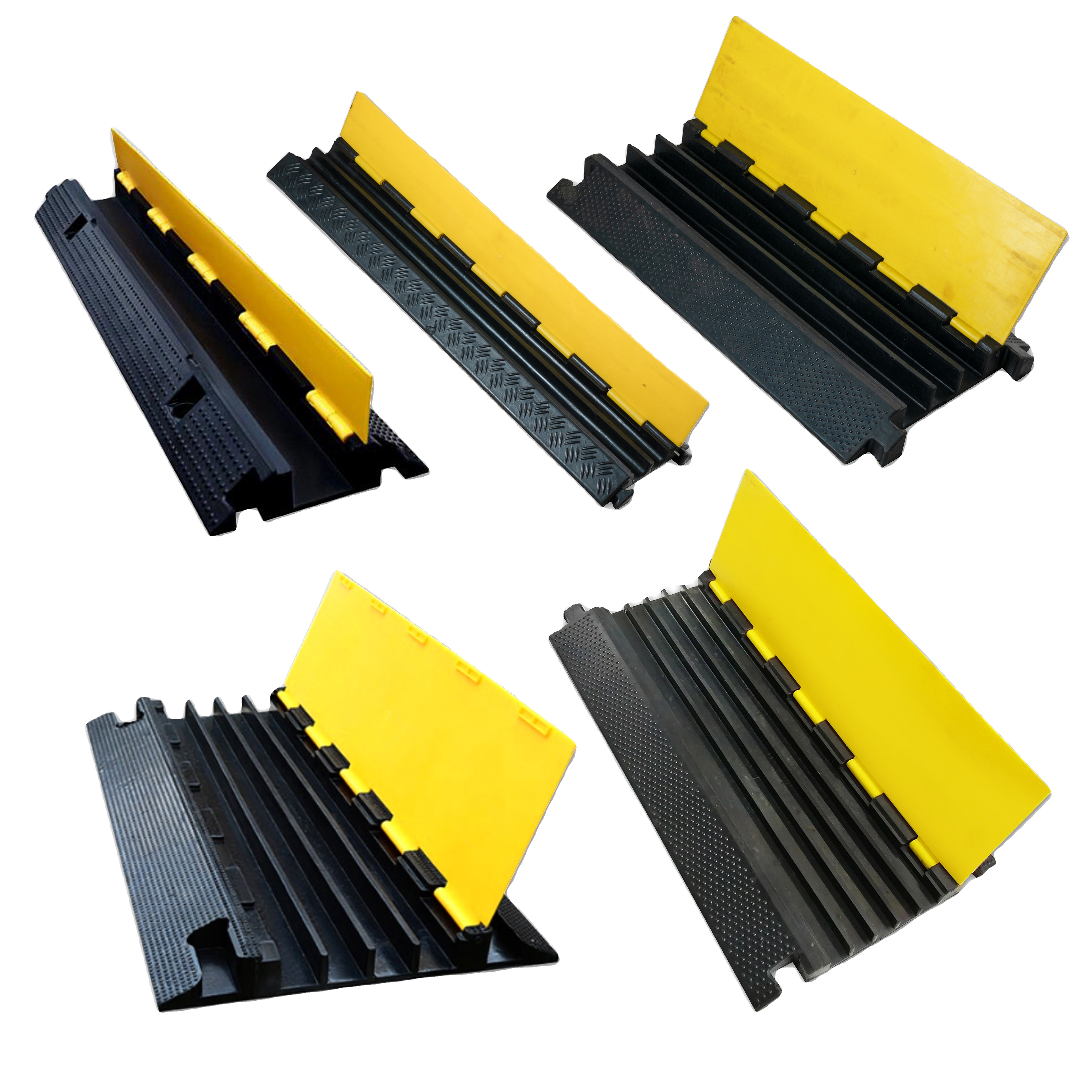 Rubber cable protector 5 channel ,Rubber Cable Tray ,heavy duty pu plastic cable car ramp