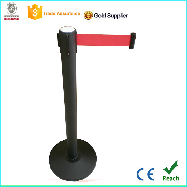 Retractable Belt Barrier Polished Stainless Steel Post crowd control stanchion for sale