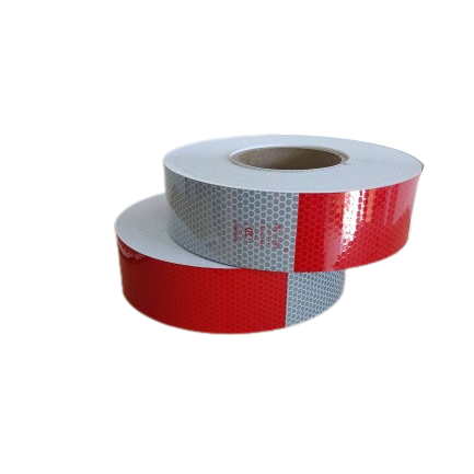 5cm*50m 3C  Red and White Honeycomb High Visibility Reflect Sticker Reflective Tape for Truck