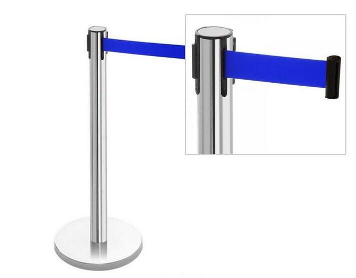 Retractable Belt Barrier Polished Stainless Steel Post crowd control stanchion for sale