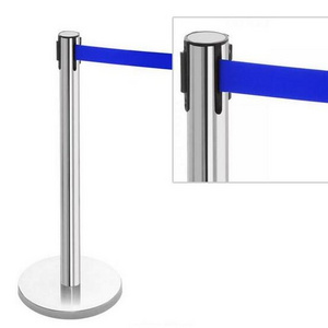 Retractable Belt Barrier Polished Stainless Steel Post crowd control stanchion for sale