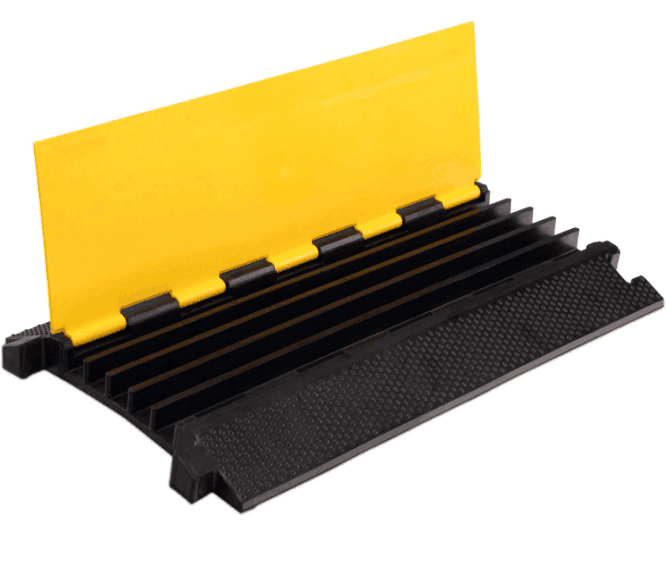 Rubber Cable Protector 5 Channel  Rubber Cable Tray Plastic Raw Material Price Cable Protector Floor PVC Trunking