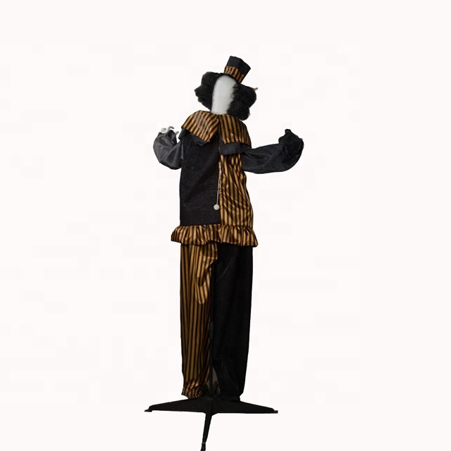 Life-size Halloween Decoration 67 Inch Animated Standing Clown with Light&Sound&Movement/Haunted House Props