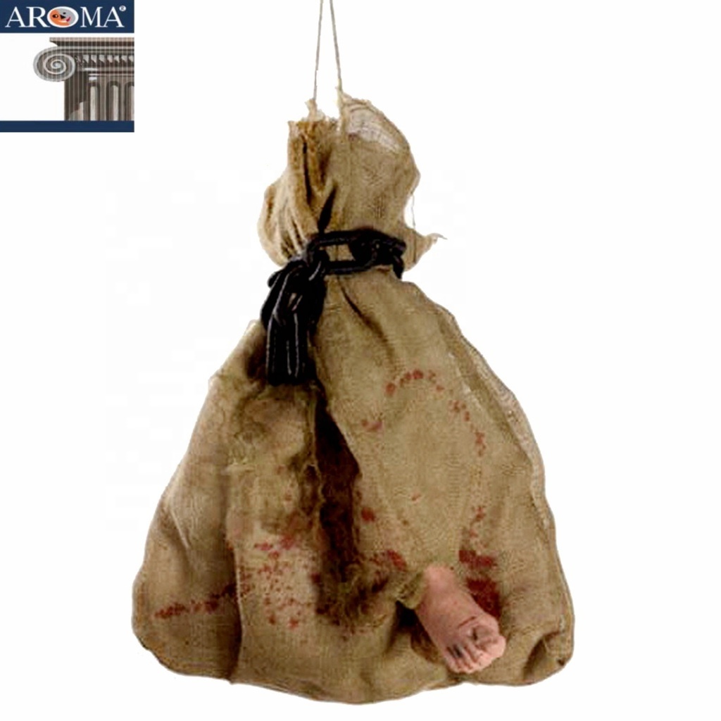 Halloween Prop Animated Zombie Body Sever Bag Shaking Foot Haunted House Animatronic Decoration