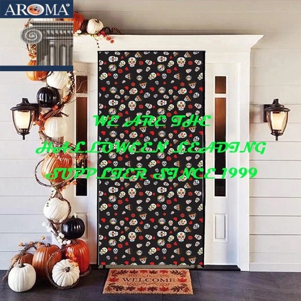 Day Of Death Decor 1.53 meter Skull Hanging Curtain Wall Window Hall Decor Novelty HALLOWEEN Horror Party Haunted House Props