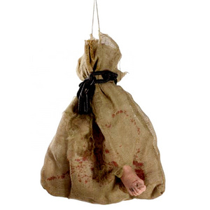 Halloween Prop Animated Zombie Body Sever Bag Shaking Foot Haunted House Animatronic Decoration