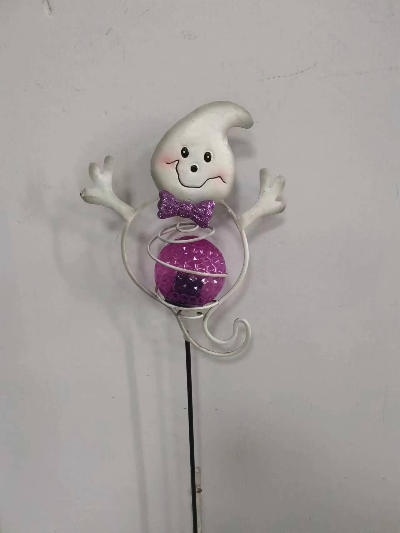 Metal Cartoon stake Halloween witch ghost Ornaments solar decorative garden light