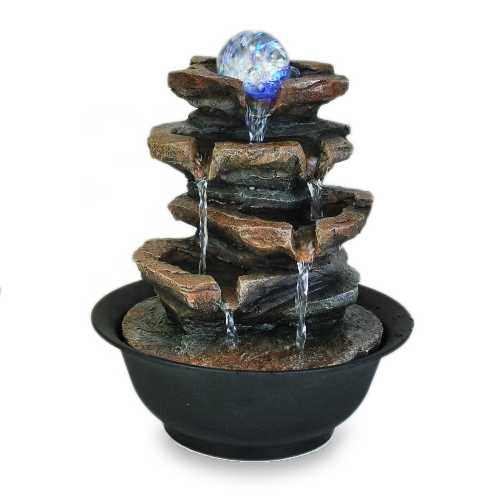 table top gift mini garden rocks indoor water fountain with ball rotating