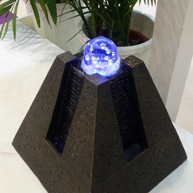 home decor humidifier pyramid fengshui rotating ball water fountain