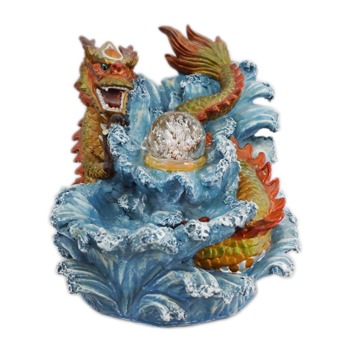 resin home decor tabletop water fountain Chinese dragon statue