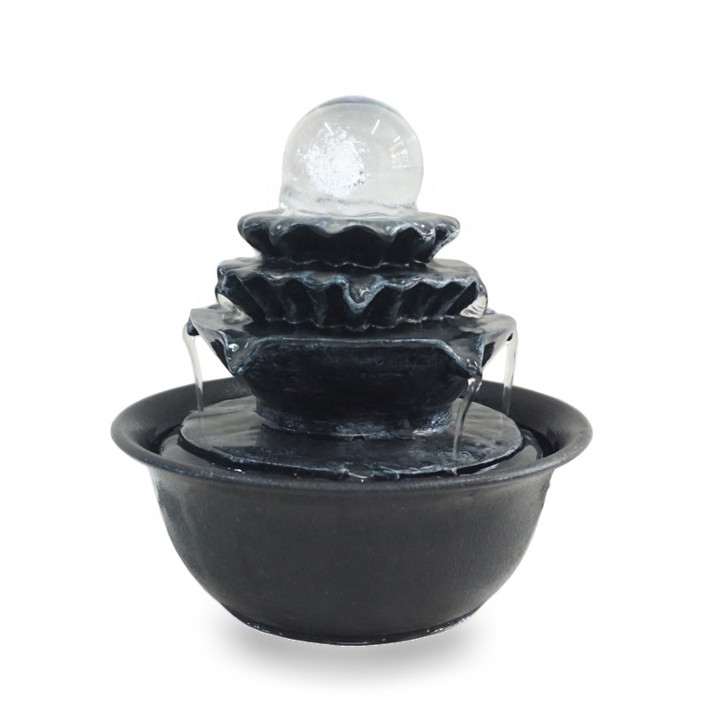 table top gift mini garden rocks indoor water fountain with ball rotating