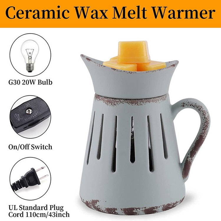 Wax Melt Warmer Ceramic Oil Burner Electric Candle Wax Warmer Burner Melter Fragrance Warmer for Home Office Bedroom