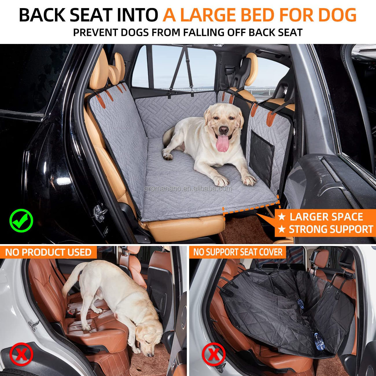 Back Seat Extender for Dogs Car Seat Cover for Back Seat Bed Inflatable for Car Camping Air Mattress Hammock for Car Travel Bed