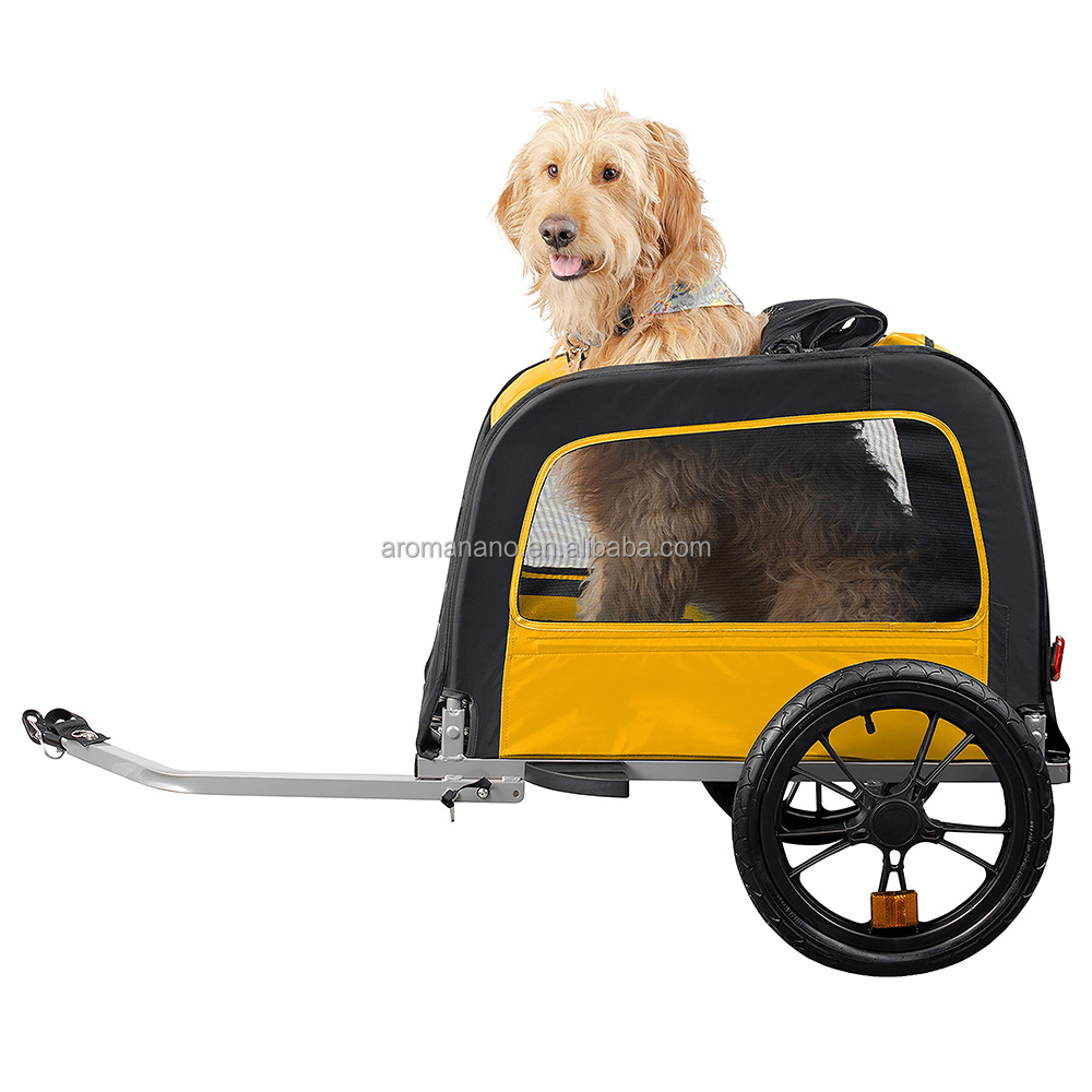 AromaNano Foldable Frame  Small & Medium Sized Dogs Bicycle Carrier Pet Bike Trailer