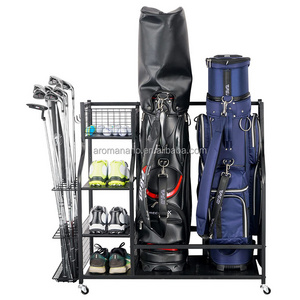 AromaNano Extra Storage Rack for Golf Clubs Golf Storage Garage Organizer Golf Bag Storage Stand Other Equipment Rack