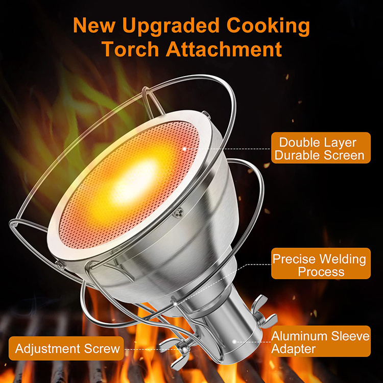 Cooking Torch Attachment Pro Grade Chef Kitchen Food Culinary Propane Torch Flamethrower for Use in Restaurants BBQ Home Kitchen