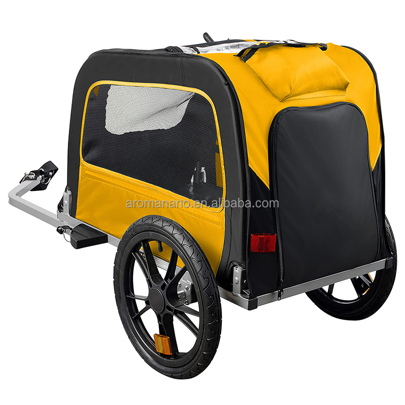 AromaNano Foldable Frame  Small & Medium Sized Dogs Bicycle Carrier Pet Bike Trailer