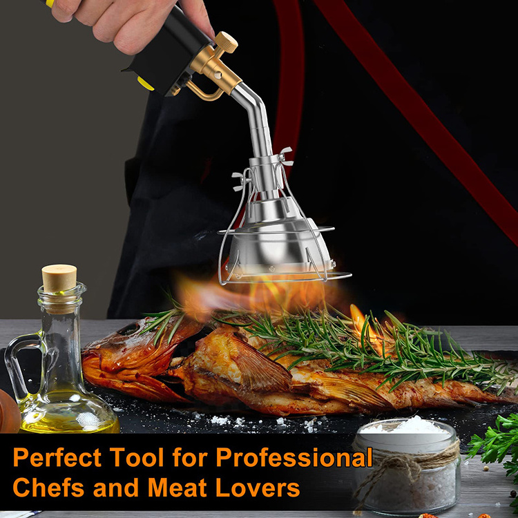 Cooking Torch Attachment Pro Grade Chef Kitchen Food Culinary Propane Torch Flamethrower for Use in Restaurants BBQ Home Kitchen