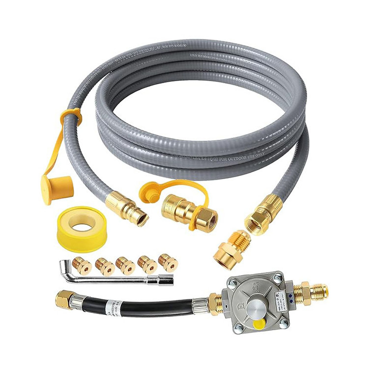 Upgraded Propane to Natural Gas Conversion Kit for Grills, 10FT Natural Gas Hose with Regulator Conversion Kit Propane To Gas