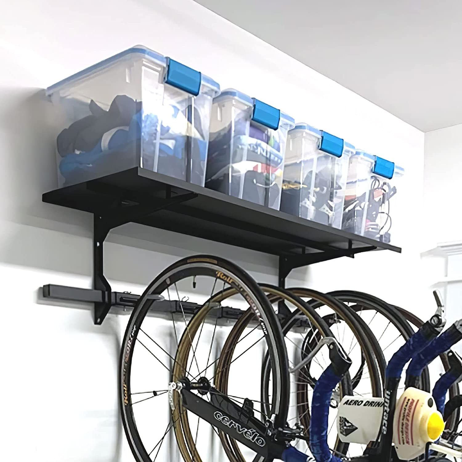 AromaNano 5 Bike Rack With Adjustable Hanger System Garage Bike Rack Wall Mount Bicycle Storage Rack