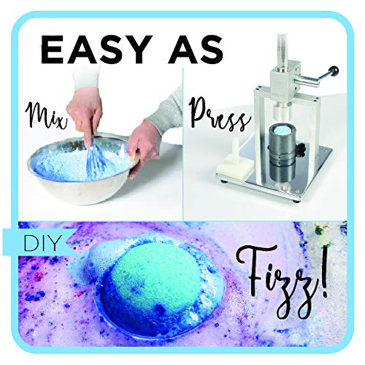 Home Small  Spa Bath Bomb Ball  Machine DIY Stainless Steel  Bath Bomb Press Stainless With 2  Aluminum Molds Bath Bomb Molds