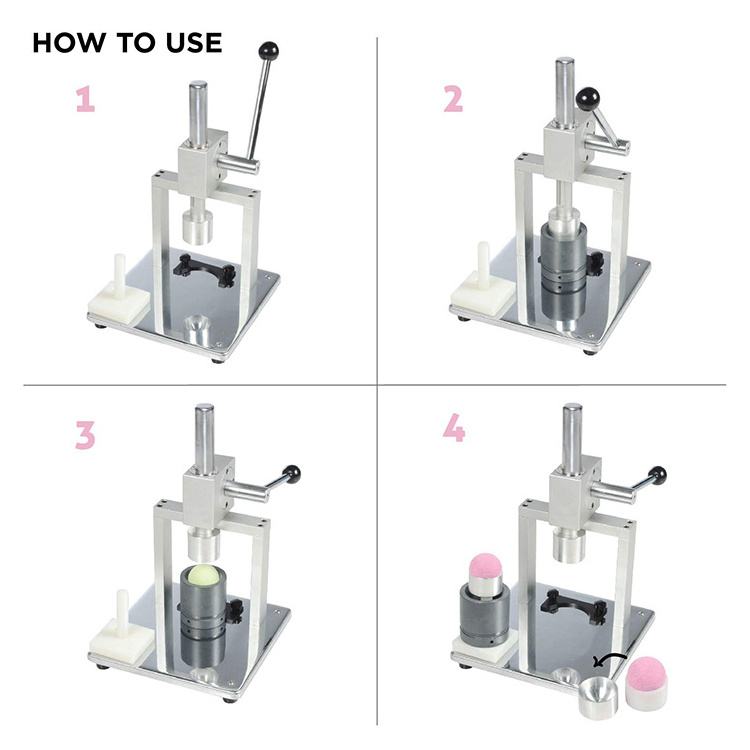 Home Small  Spa Bath Bomb Ball  Machine DIY Stainless Steel  Bath Bomb Press Stainless With 2  Aluminum Molds Bath Bomb Molds