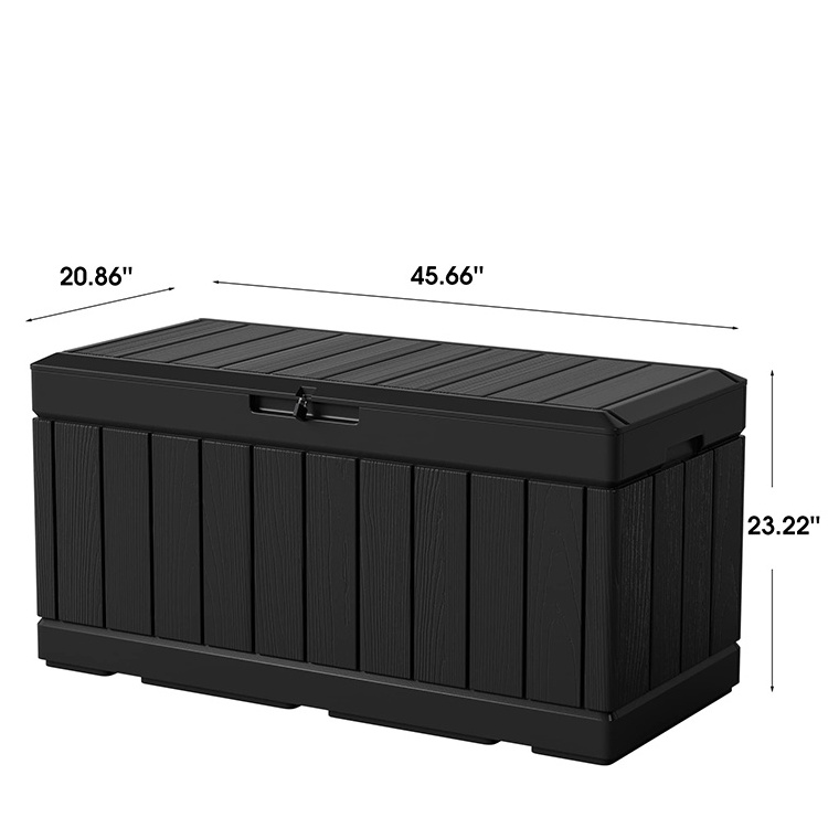 82 Gallon Resin Deck Box Large Outdoor Storage for Patio Furniture Garden Tools Weatherproof and UV Resistant Resin Deck Box