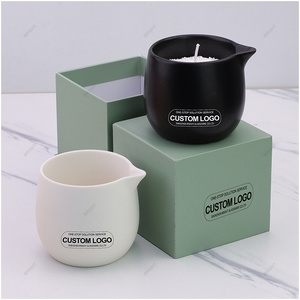 Aroma New Arrival Factory Modern Candle Container Decoration Home Christmas Handmade Ceramic Candle Jar with Packaging Box