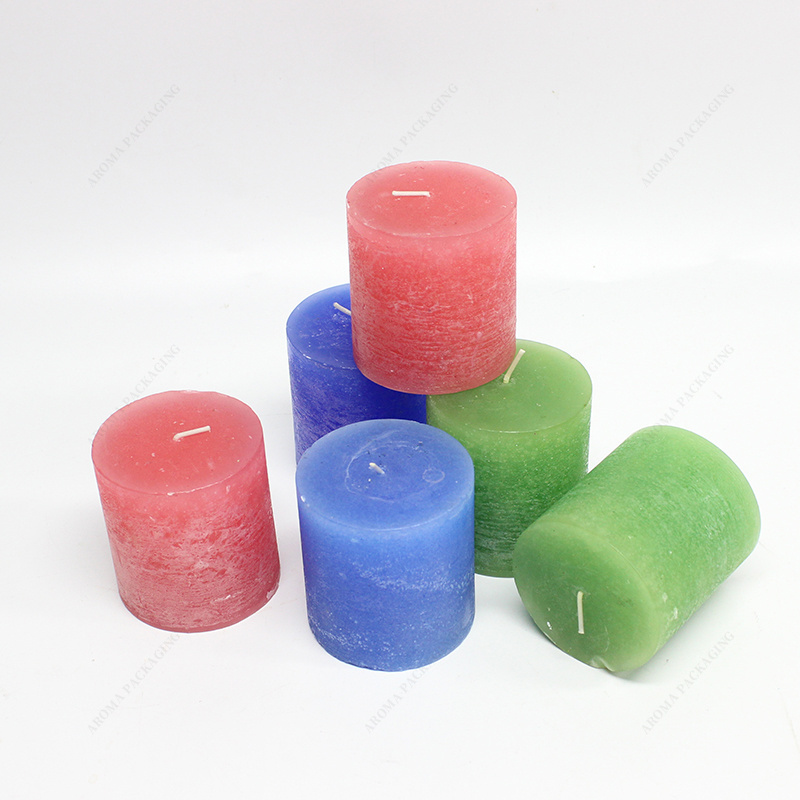 Factory Wholesale White Pink Purple Custom Size Paraffin Candles Smokeless And Eco-friendly Wedding Pillar Candles