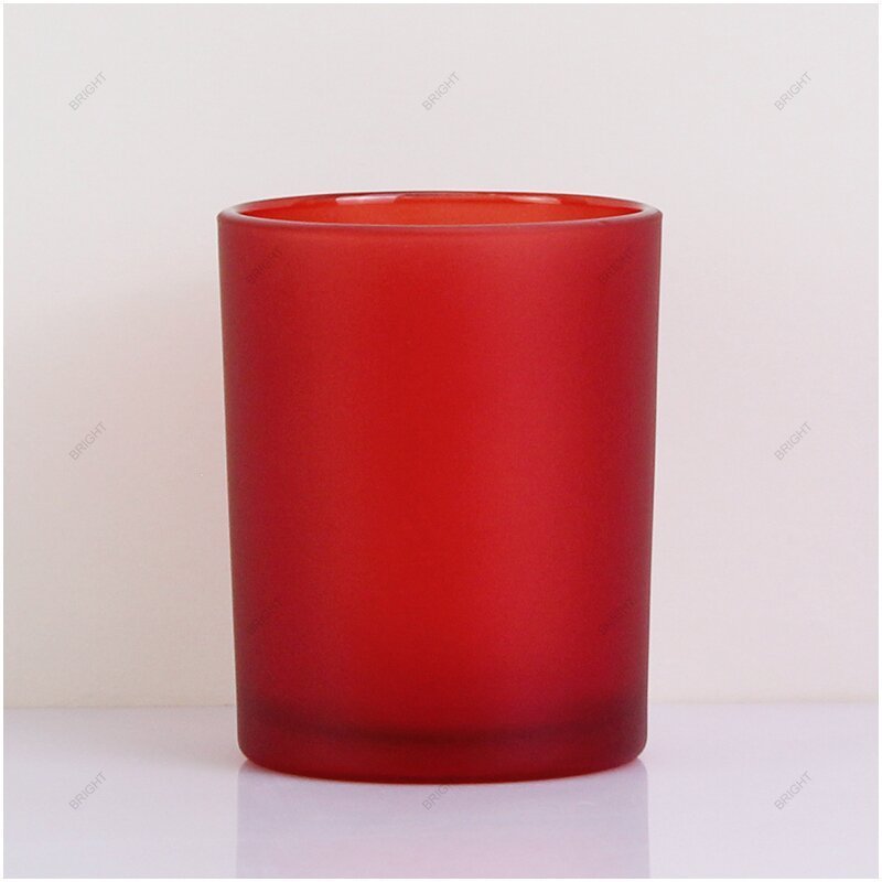 Luxury Custom Logo Wholesale Frosted White 8oz 10oz Candle Holder Jars Small Candle Jar with Lid Glass Jars for Candles