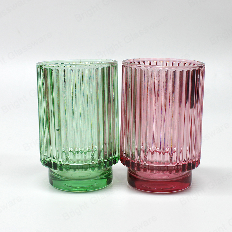 Wholesale 200ml Glass Votive Fluted Glass Candle Tea Light Holder For Candle Making