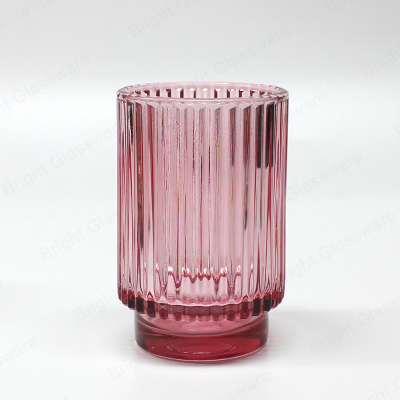 Wholesale 200ml Glass Votive Fluted Glass Candle Tea Light Holder For Candle Making