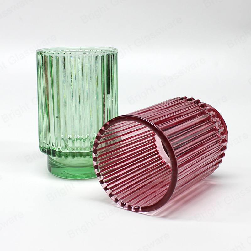 Wholesale 200ml Glass Votive Fluted Glass Candle Tea Light Holder For Candle Making