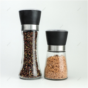 Aroma Best Price Manual Disposable Mill Wholesale 80ml 100ml Glass Plastic Refillable Spice Salt Pepper Grinder