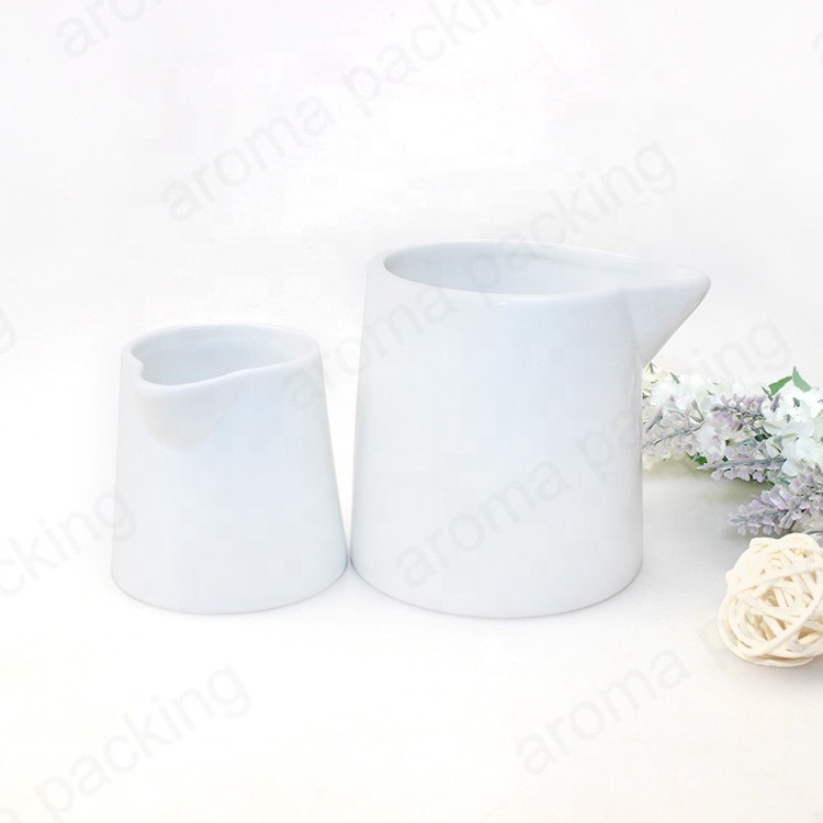 Fancy White Ceramic Spa Massage Essential ilo Candle Jar Body Lotion Candle Holder for Home Hotel