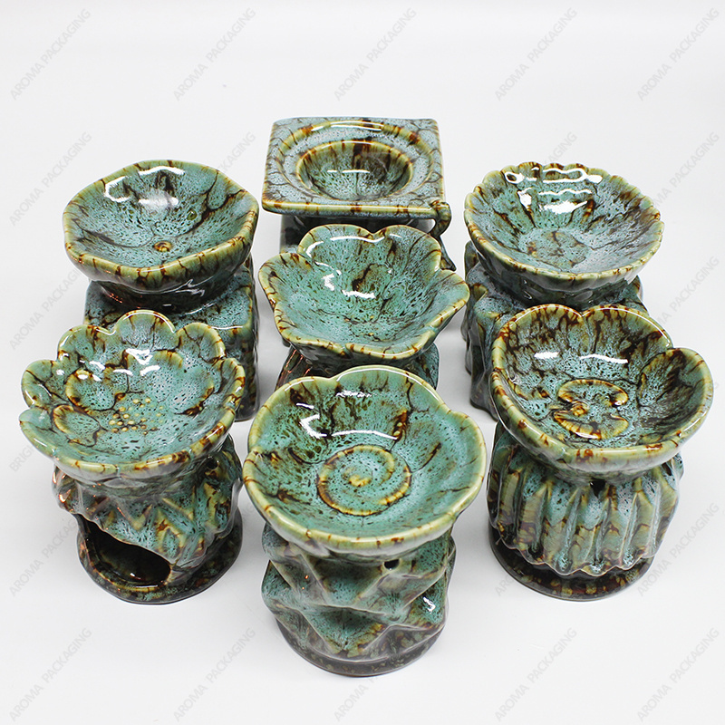 Wholesale Factory Luxury Unique Custom 8OZ 10OZ 12OZ 15OZ Candle Vessels Ceramic Candle Holder Wax Warmer Essential Oil Burner