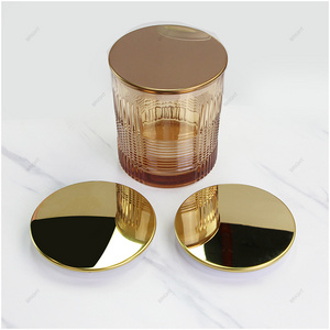 Custom Flat Candle Lid Matte Black Luxury Candle Jars With Lids Empty Glass Votive Holder For Candle Making Wholesale