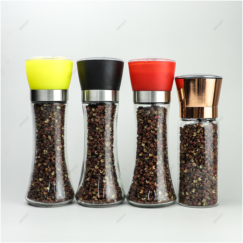 Aroma Best Price Manual Disposable Mill Wholesale 80ml 100ml Glass Plastic Refillable Spice Salt Pepper Grinder