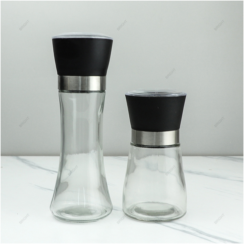 Aroma Best Price Manual Disposable Mill Wholesale 80ml 100ml Glass Plastic Refillable Spice Salt Pepper Grinder