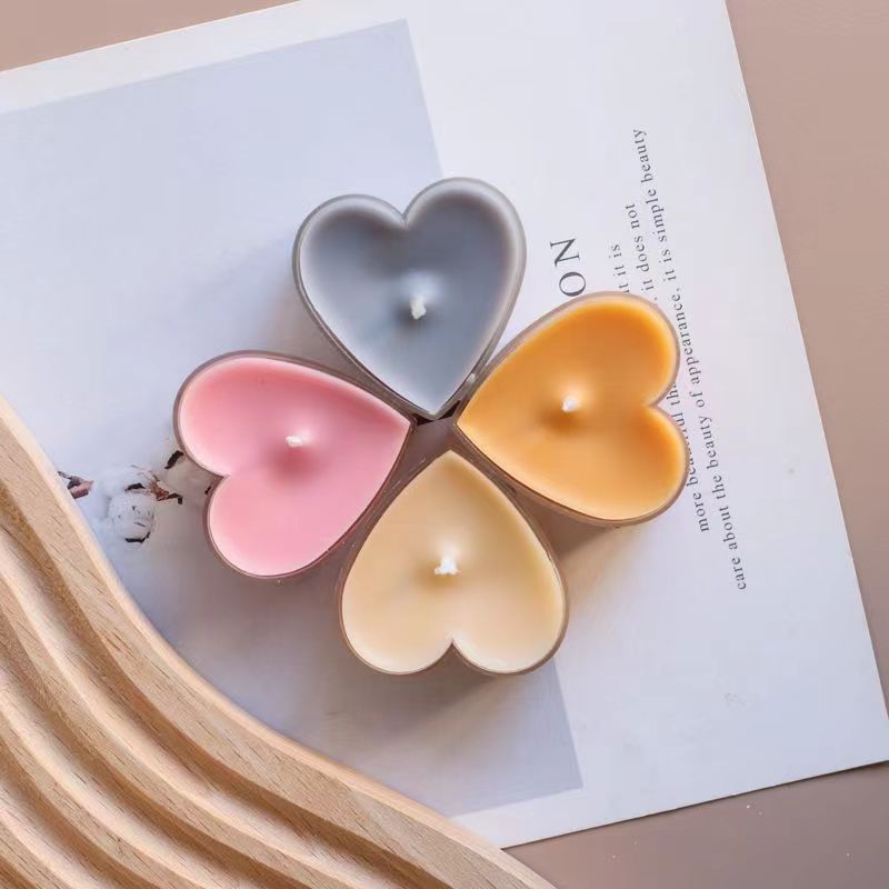 Free Sample Wholesale Empty Heart Round Aluminium Plastic Tea Light Candles Cup Container Unscented Tealight Candle Holder