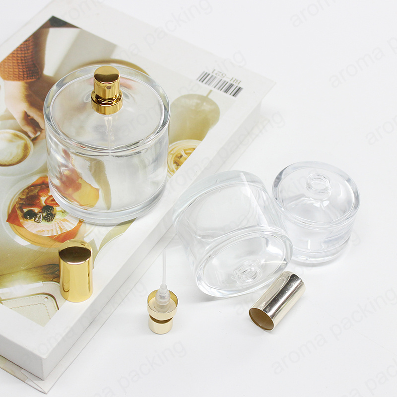 Free Sample Luxury 30ml Perfume Bottle Glass Round Square Spray Perfume Bottle With Metal Cap