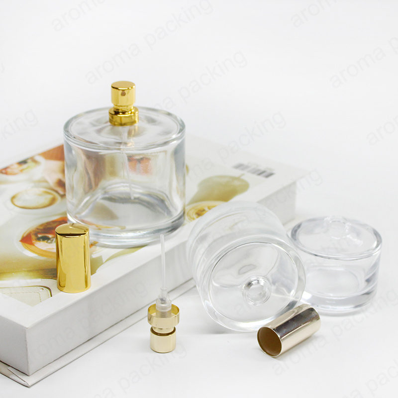 Free Sample Luxury 30ml Perfume Bottle Glass Round Square Spray Perfume Bottle With Metal Cap