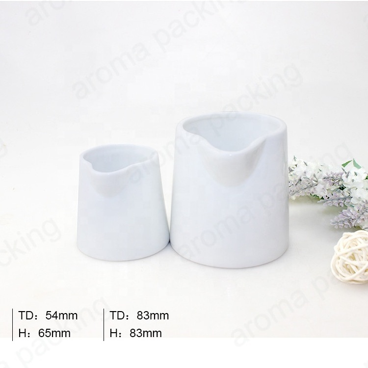 Fancy White Ceramic Spa Massage Essential ilo Candle Jar Body Lotion Candle Holder for Home Hotel