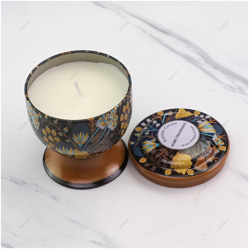 free example metal soap box packaging good quality scented candle packing Tall tin candle jar with lids and boxes for home decor