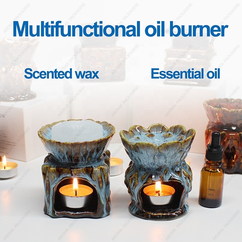 Unique Tea Light Candle Holder Essential Oil Burner Ceramic Wax Melt Warmer Burner