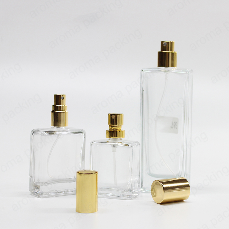 Free Sample Luxury 30ml Perfume Bottle Glass Round Square Spray Perfume Bottle With Metal Cap