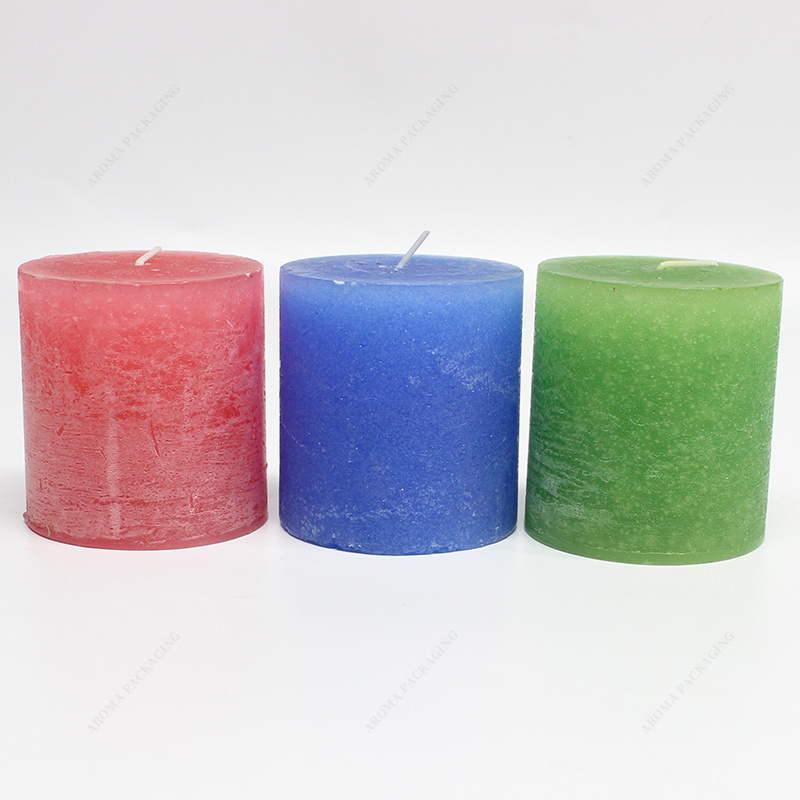 Dia 5cm 7cm 8cm 10cm Custom Fruity Scent Rustic Pillar Candles Clean Burning Smokeless Pillar Candles For Home Decoration