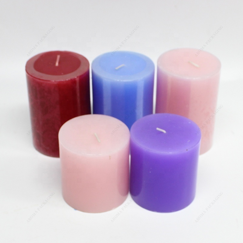 Custom Paraffin Wax Rustic Candle Handmade Unscented White Pillar Candles For Wedding Gifts